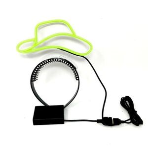 Brand New Neon Green LED Light Cowgirl hat headband one size adult